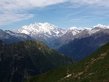 Dalla cresta il Monte Rosa:la valle sottostante e' la poco conosciuta Val Segnara