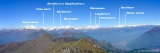 Dal Monte Massone  in primo piano Cima e Cresta Scaravini e sullo sfondo le Alpi (principalmente da sx a dx : Monte Rosa,Mischabel,Weissmies,Monte Leone)